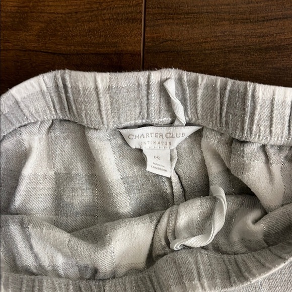 Charter Club Cozy Cotton Women’s Pajamas in Gray Checkered Pattern, Sz PS - Picture 4 of 8